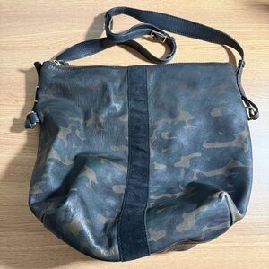 Kempton & Co. Morleigh Convertible Backpack Tote Dark Camo Leather Purse